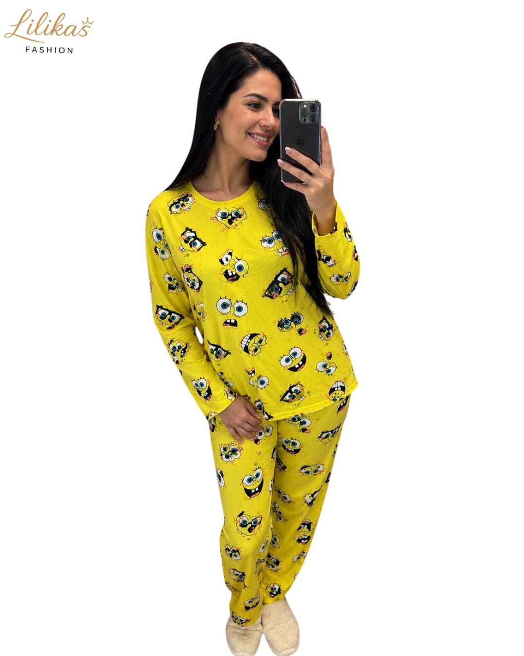 Pijama Longo Cinza Mescla