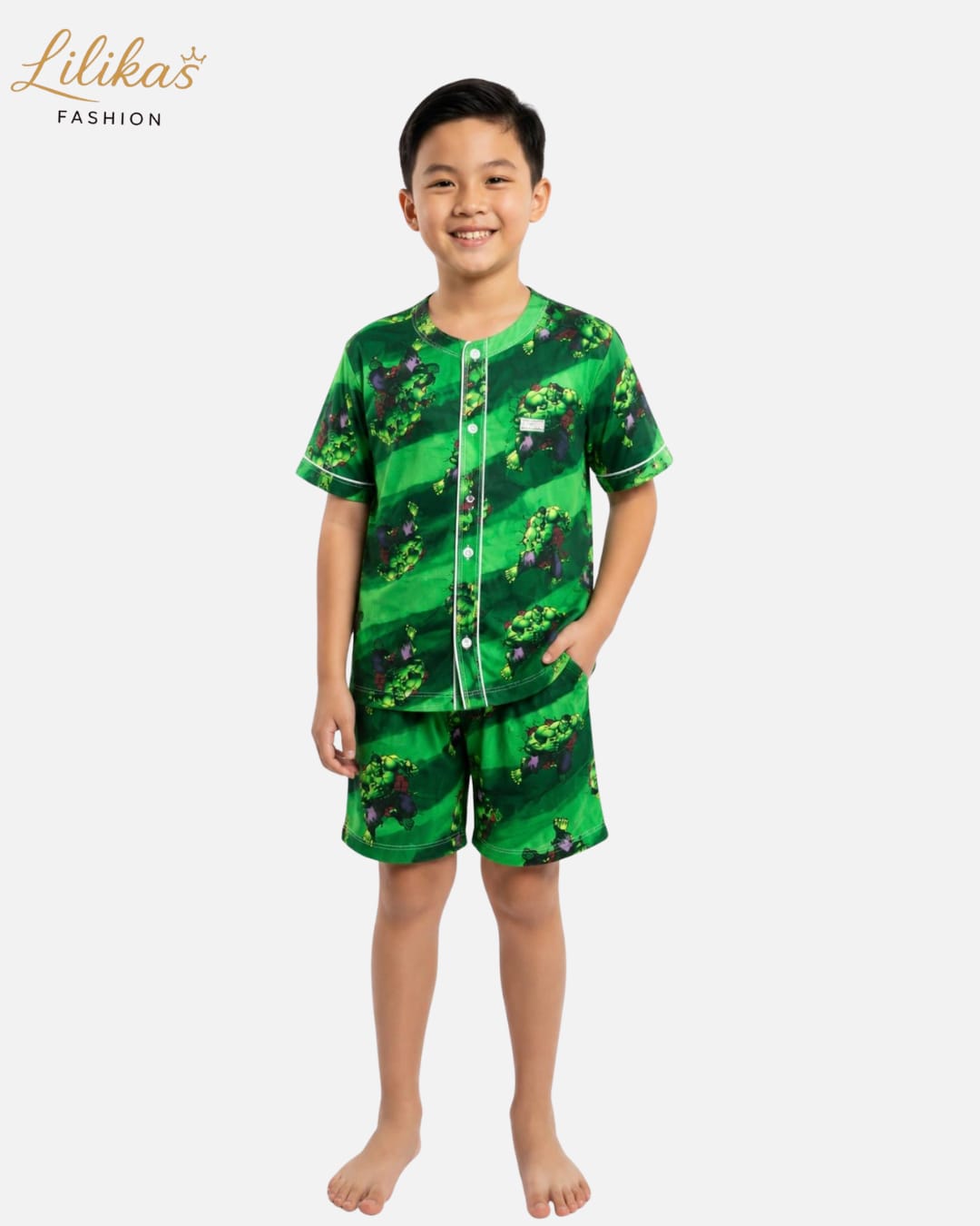 Pijama Infantil Verde Dino